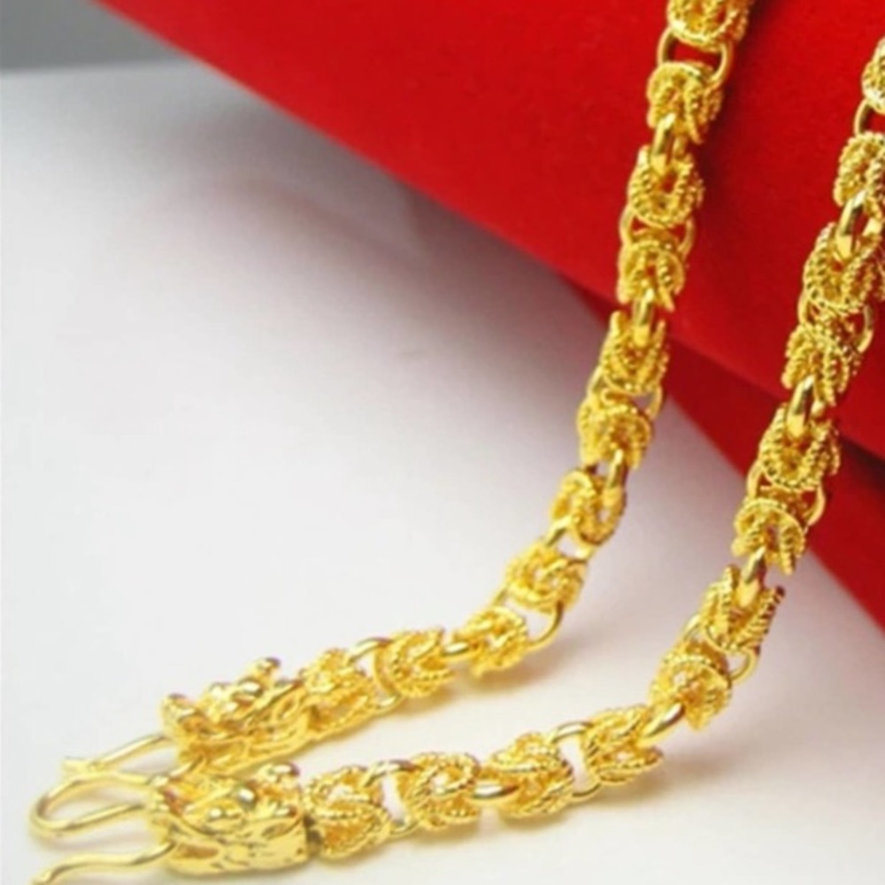 GOLD 24K PLATED DRAGON VIKING NECKLACE - Picture 4 of 8